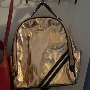 Gold Backpack with Black Accents